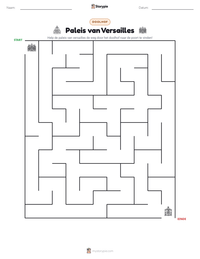 Paleis van Versailles afdrukbare werkblad voorbeeld