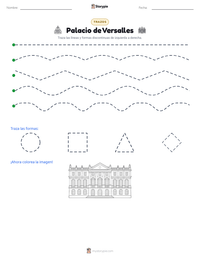 Vista previa de la hoja de trabajo imprimible de Palacio de Versalles