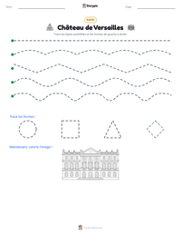 Aperçu de la feuille de travail imprimable Château de Versailles