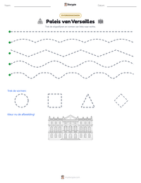 Paleis van Versailles afdrukbare werkblad voorbeeld
