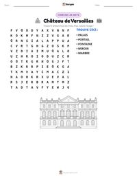 Aperçu de la feuille de travail imprimable Château de Versailles