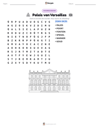 Paleis van Versailles afdrukbare werkblad voorbeeld