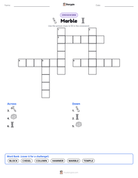 Marble printable worksheet preview