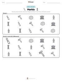 Marble printable worksheet preview
