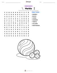 Marble printable worksheet preview