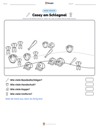 Casey am Schlagmal druckbare Arbeitsblatt Vorschau