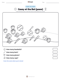 Casey at the Bat (poem) printable worksheet preview