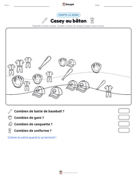 Aperçu de la feuille de travail imprimable Casey au bâton