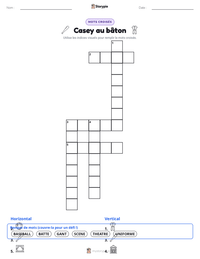 Aperçu de la feuille de travail imprimable Casey au bâton