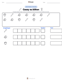 Aperçu de la feuille de travail imprimable Casey au bâton