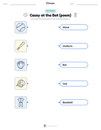 Casey at the Bat (poem) printable worksheet for kids