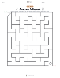 Casey am Schlagmal druckbare Arbeitsblatt Vorschau