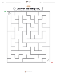 Casey at the Bat (poem) printable worksheet preview