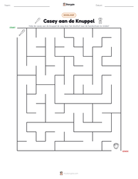 Casey aan de Knuppel afdrukbare werkblad voorbeeld