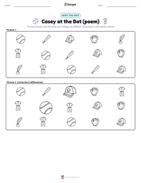 Casey at the Bat (poem) printable worksheet preview