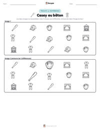 Aperçu de la feuille de travail imprimable Casey au bâton