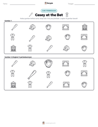 Prabaca lembar kerja cetak Casey at the Bat