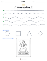 Aperçu de la feuille de travail imprimable Casey au bâton