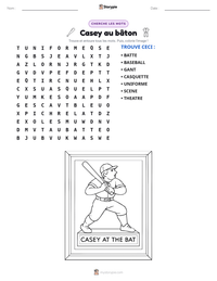 Aperçu de la feuille de travail imprimable Casey au bâton
