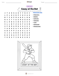 Prabaca lembar kerja cetak Casey at the Bat