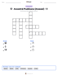Ancestral Puebloans (Anasazi) printable worksheet preview