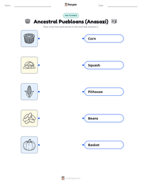 Ancestral Puebloans (Anasazi) printable worksheet for kids