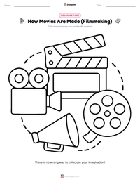 How Movies Are Made (Filmmaking) coloring page for kids