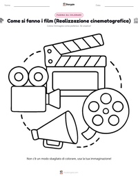 Pagina da colorare di Come si fanno i film (Realizzazione cinematografica) per bambini