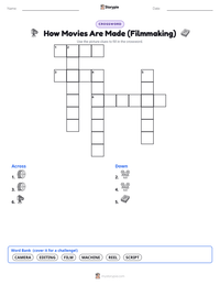 How Movies Are Made (Filmmaking) printable worksheet preview