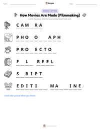 How Movies Are Made (Filmmaking) printable worksheet preview