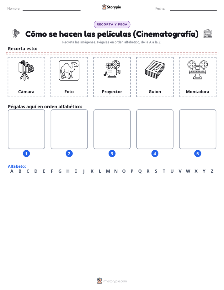 Cortar y Pegar el Alfabeto