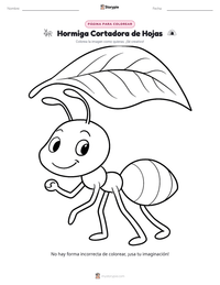 Página para colorear de Hormiga Cortadora de Hojas para niños