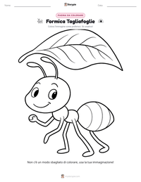 Pagina da colorare di Formica Tagliafoglie per bambini