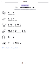 Leafcutter Ant printable worksheet preview