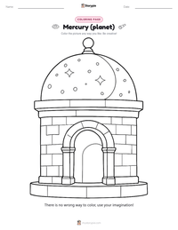 Mercury (planet) coloring page for kids