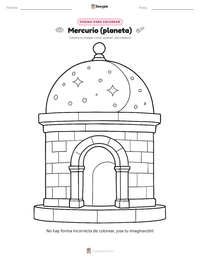 Página para colorear de Mercurio (planeta) para niños