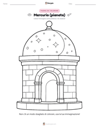 Pagina da colorare di Mercurio (pianeta) per bambini