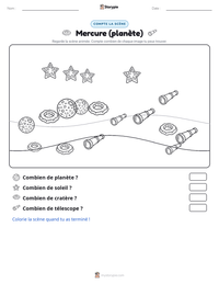 Aperçu de la feuille de travail imprimable Mercure (planète)