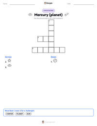 Mercury (planet) printable worksheet preview