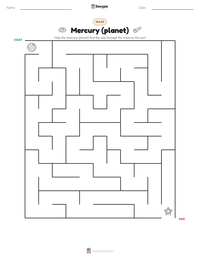 Mercury (planet) printable worksheet preview