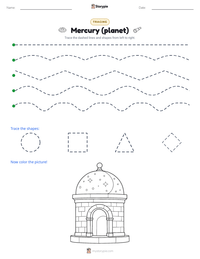 Mercury (planet) printable worksheet preview