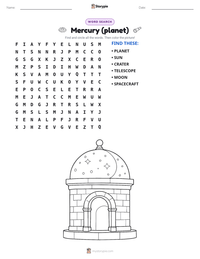Mercury (planet) printable worksheet preview