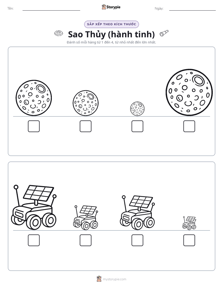 Thứ Tự Kích Thước