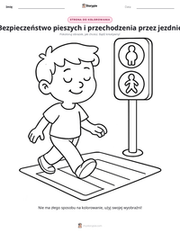 Podgląd drukowalnego arkusza ćwiczeń Bezpieczeństwo pieszych i przechodzenia przez jezdnię