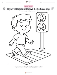 Yaya ve Karşıdan Karşıya Geçiş Güvenliği yazdırılabilir çalışma sayfası önizlemesi