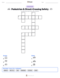 Pedestrian & Street-Crossing Safety printable worksheet preview
