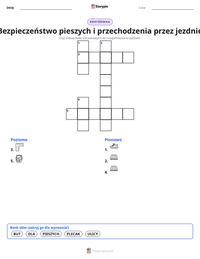 Podgląd drukowalnego arkusza ćwiczeń Bezpieczeństwo pieszych i przechodzenia przez jezdnię