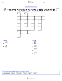 Yaya ve Karşıdan Karşıya Geçiş Güvenliği yazdırılabilir çalışma sayfası önizlemesi