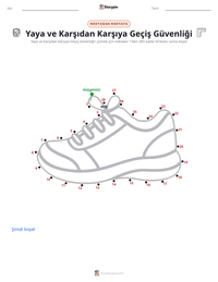 Yaya ve Karşıdan Karşıya Geçiş Güvenliği yazdırılabilir çalışma sayfası önizlemesi