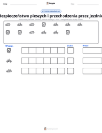 Podgląd drukowalnego arkusza ćwiczeń Bezpieczeństwo pieszych i przechodzenia przez jezdnię